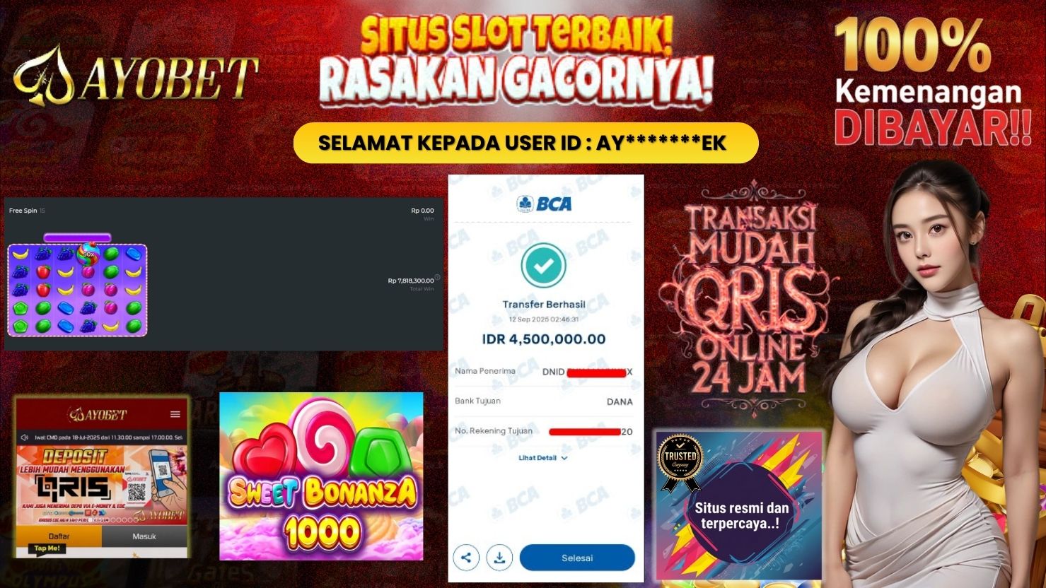 AYOBET JACKPOT SLOT SWEET BONANZA 1000